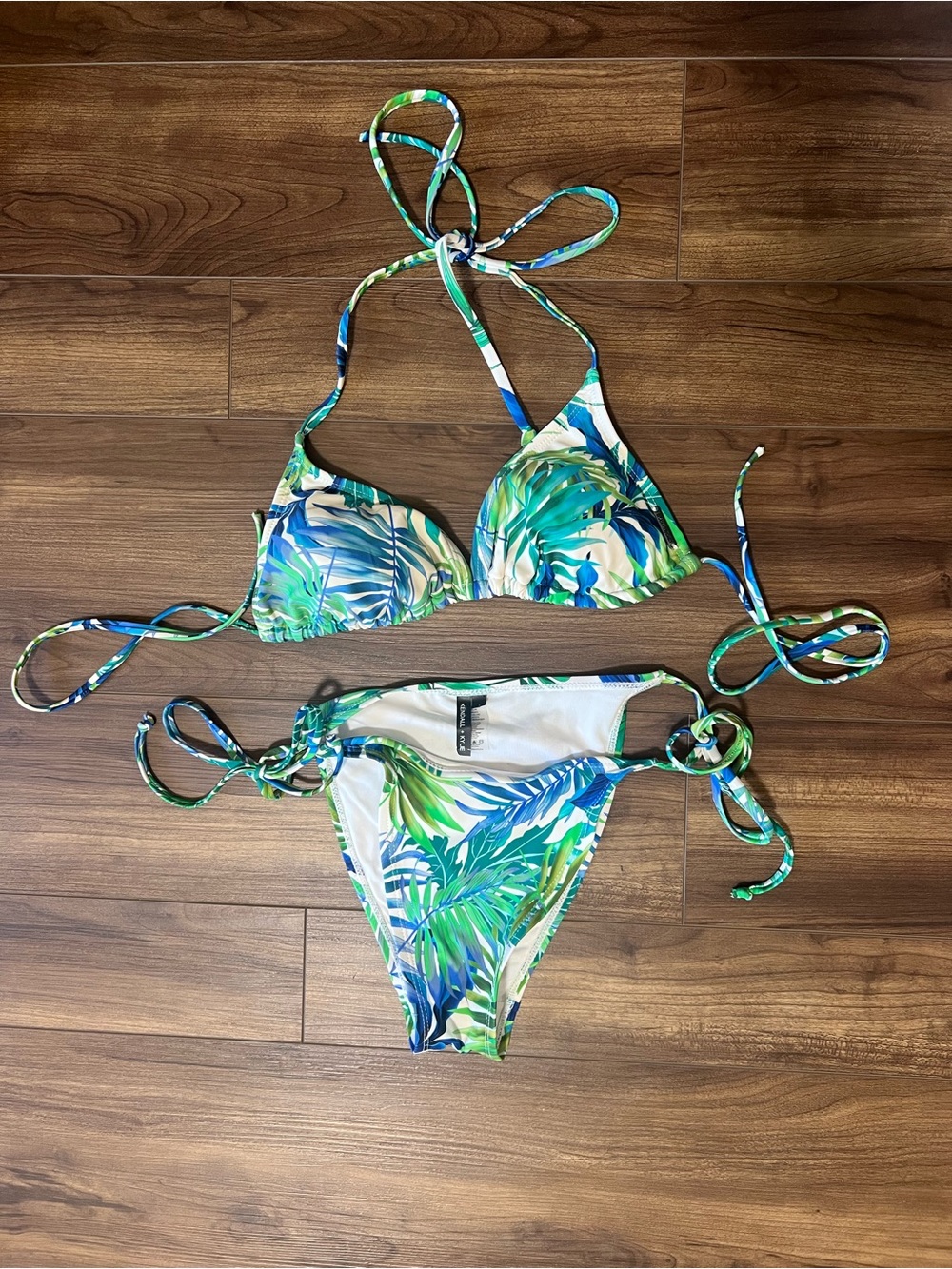 Kendall + Kylie Tropical Leaf Print String Bikini
